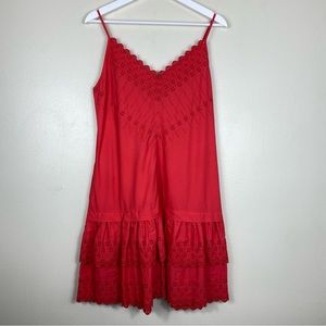 Rebecca Taylor La Vie Women’s Embroidered Mini Dress Red Size‎ S Sleeveless